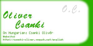 oliver csanki business card