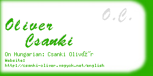 oliver csanki business card